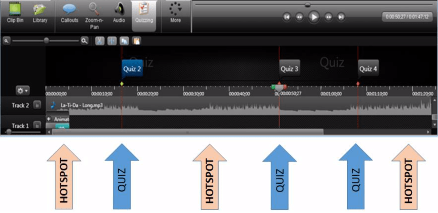 Video Editing Software With Markers where Interactive Content Should be Embedded