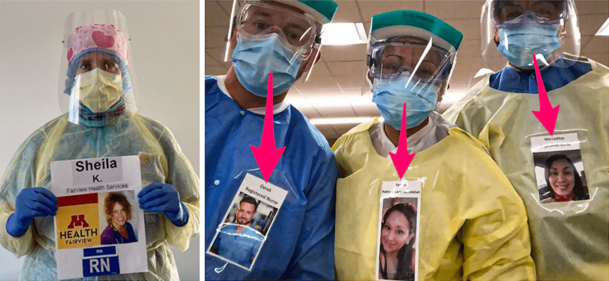 Healthcare Providers Wearing Pictures of Themselves on Their Isolation Gowns to Help Older COVID-19 Patients with Dementia