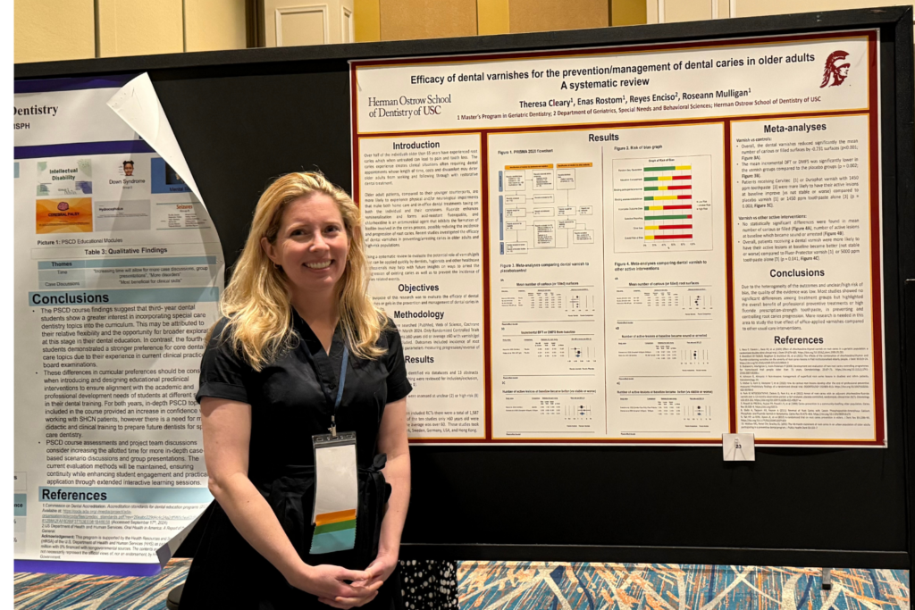 Dr. Theresa Cleary presenting at SCDA as a master student in the Geriatric Dentistry program at USC.