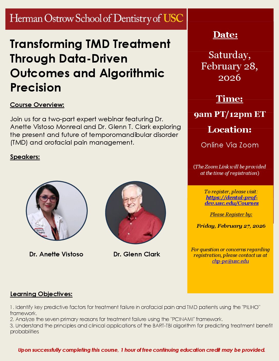CE Webinar: Transforming TMD Treatment Through Data-Driven Outcomes and Algorithmic Precision